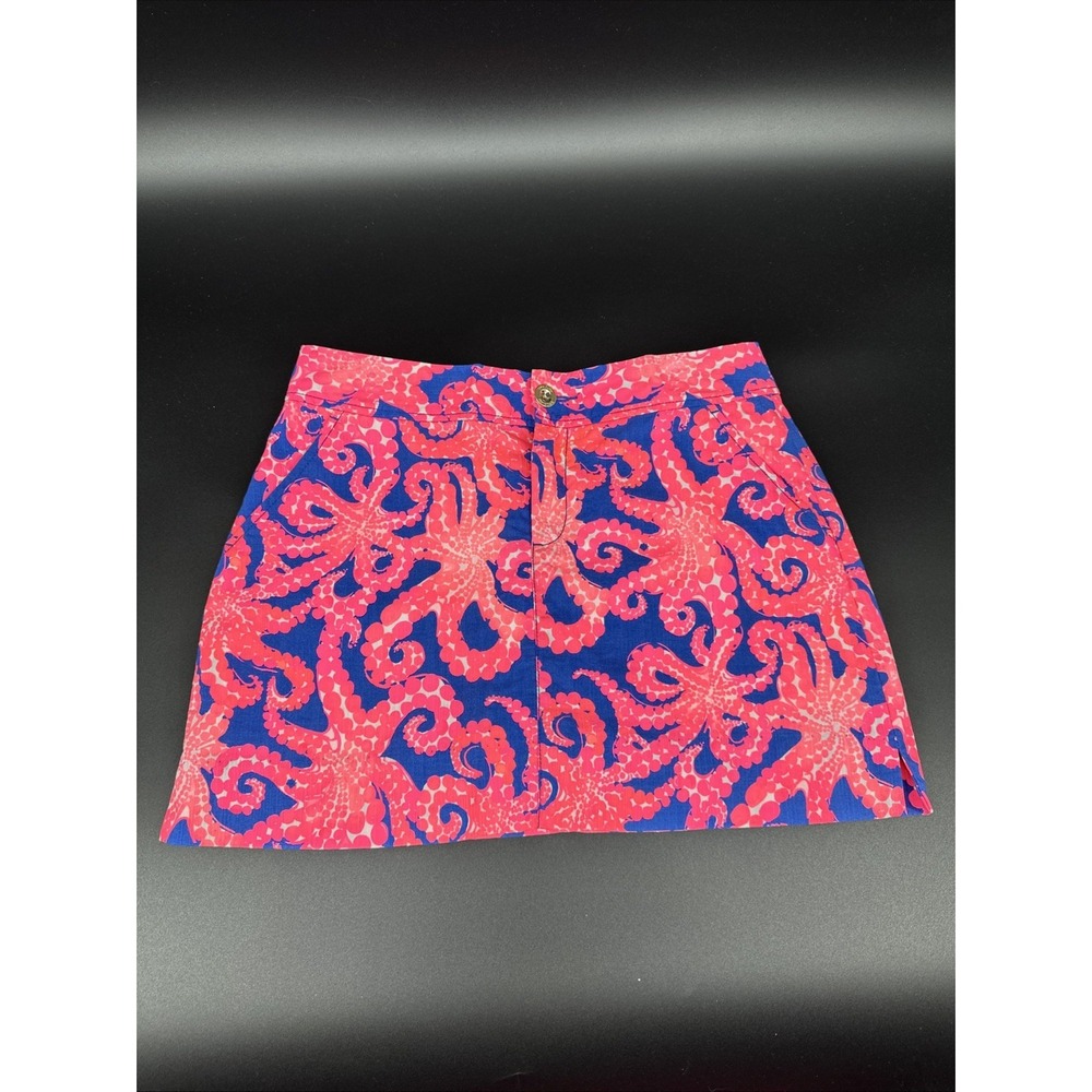 Lilly Pulitzer pink periwinkle Octopus print Skorts preppy size 4 cute